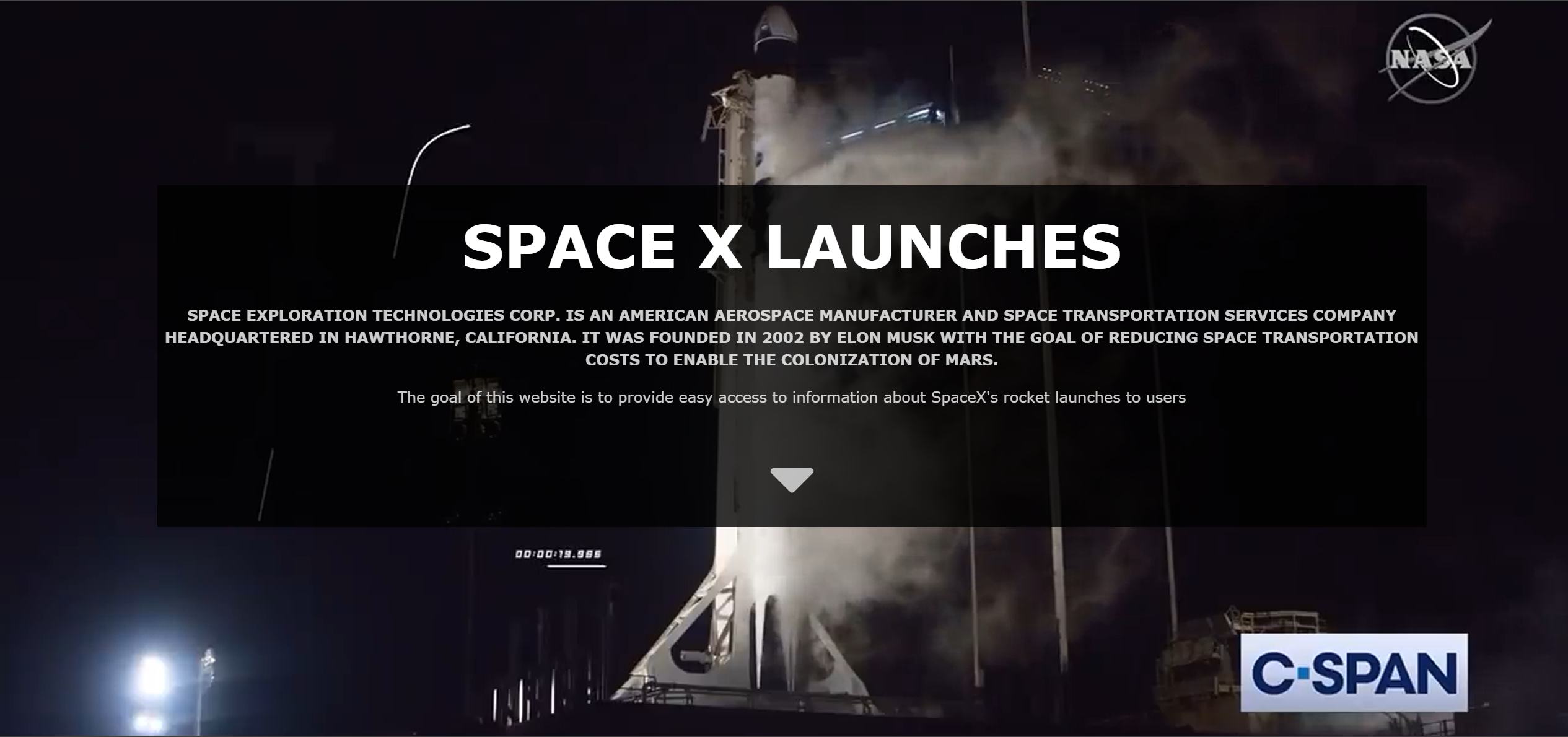 SpaceX Contentful App screenshot 1 of 3